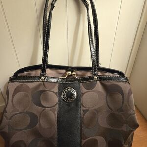 Coach Brown Signature Tote Bag